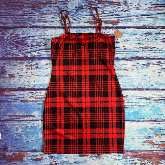 5 for $25 - Shein Plaid Bodycon Dress - Picture 1 of 4